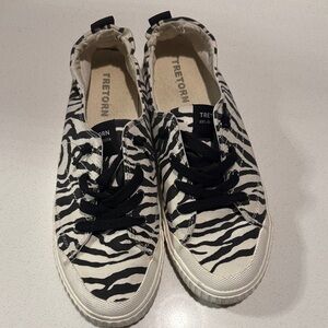 Tretorn Black and White Zebra Print Sneakers